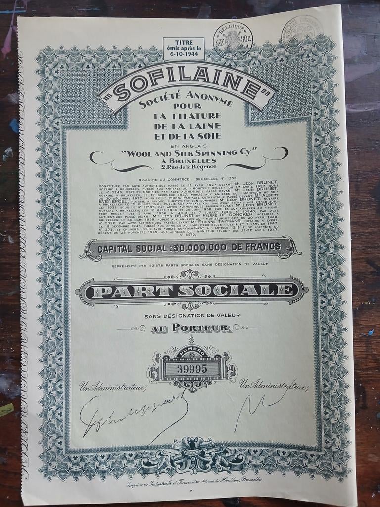 Sofilaine aandelen, Postzegels en Munten, Aandelen en Waardepapieren, Ophalen