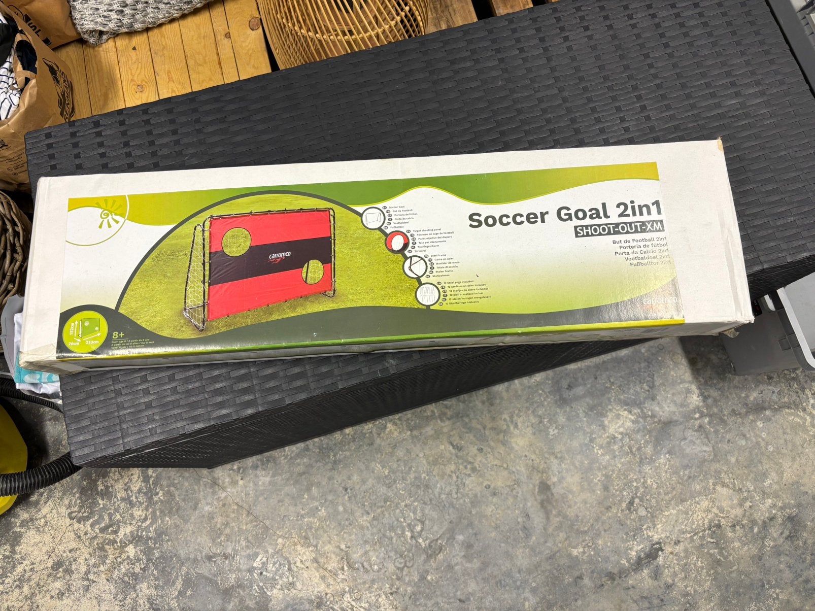 Carromco Voetbaldoel 2-in-1 >> 213 x 76 x 152 cm - ongeopend, Ophalen, Nieuw, Overige typen