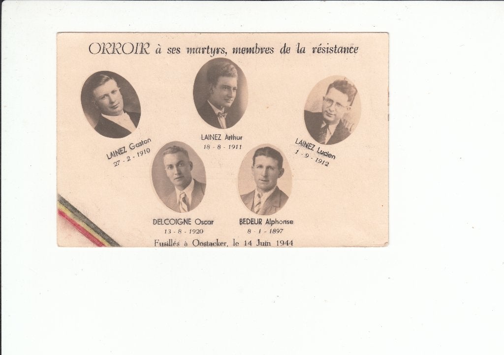 Slachtoffer WO II - Orroir - gefusilleerd Oostakker 1944, Envoi, Image pieuse