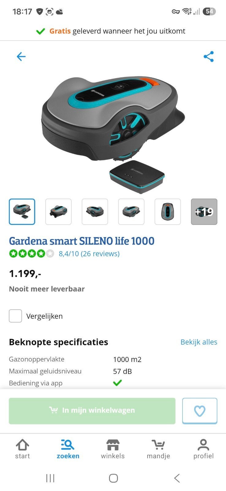 Gardena Sileno Smart 1000 robot, Jardin & Terrasse, Enlèvement