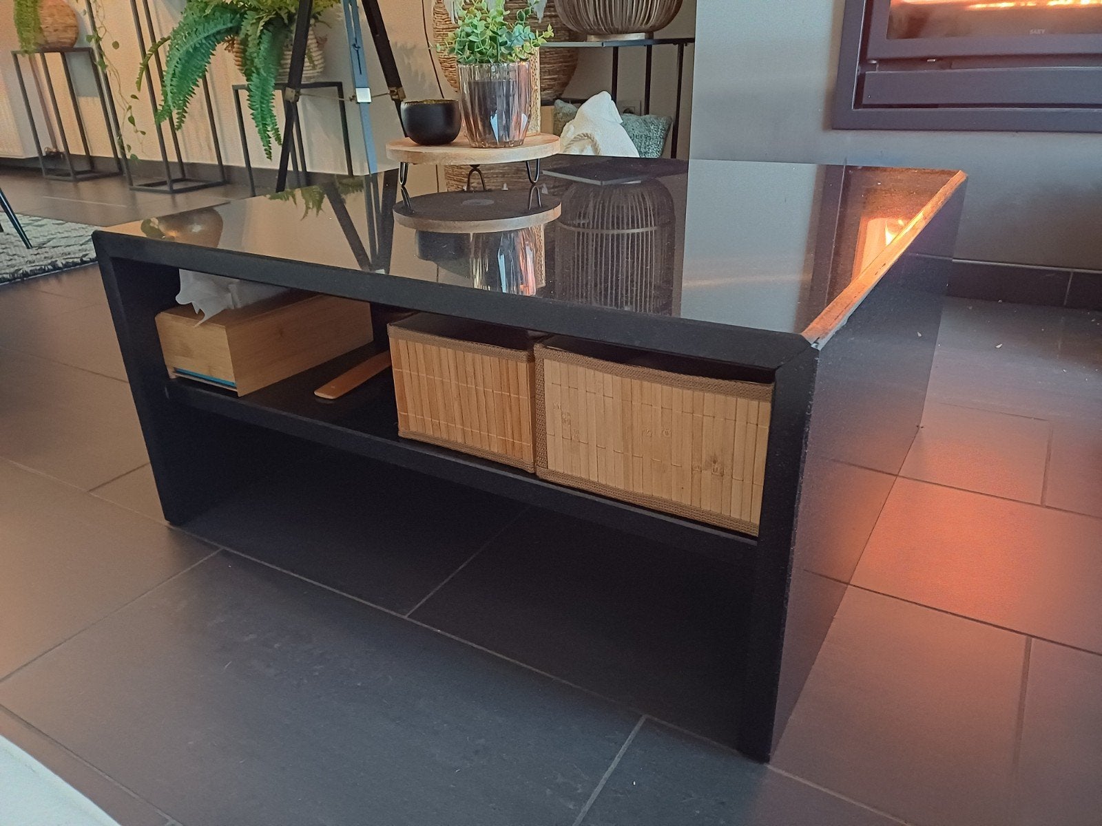 marmeren salontafel, Ophalen, Overige materialen, 50 tot 100 cm, Vierkant