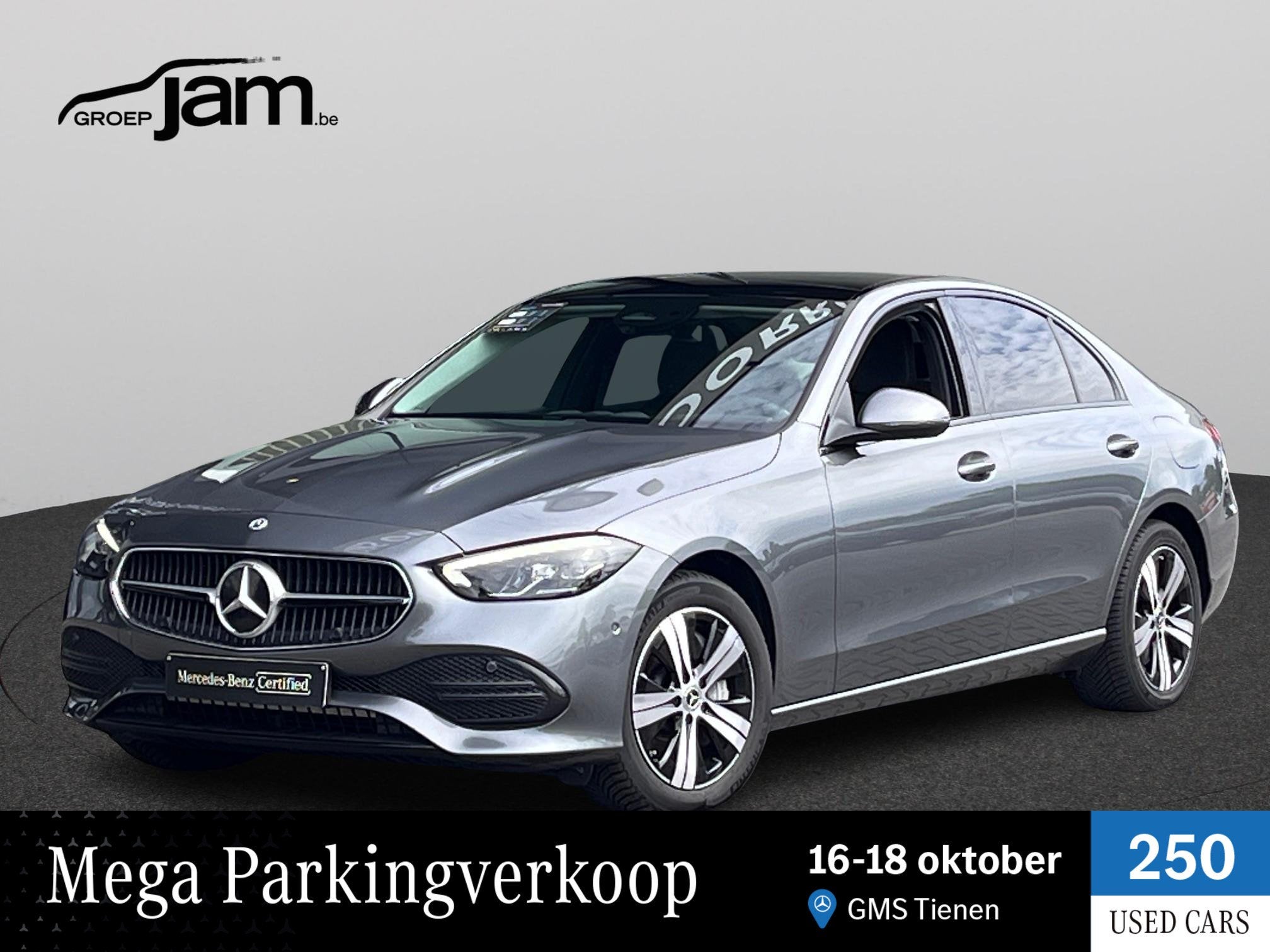 Mercedes-Benz C-Klasse Berline 300 e LuxLine pano/trekhaak, Autos, Argent ou Gris, 1800 kg, 4 portes, 48 g/km