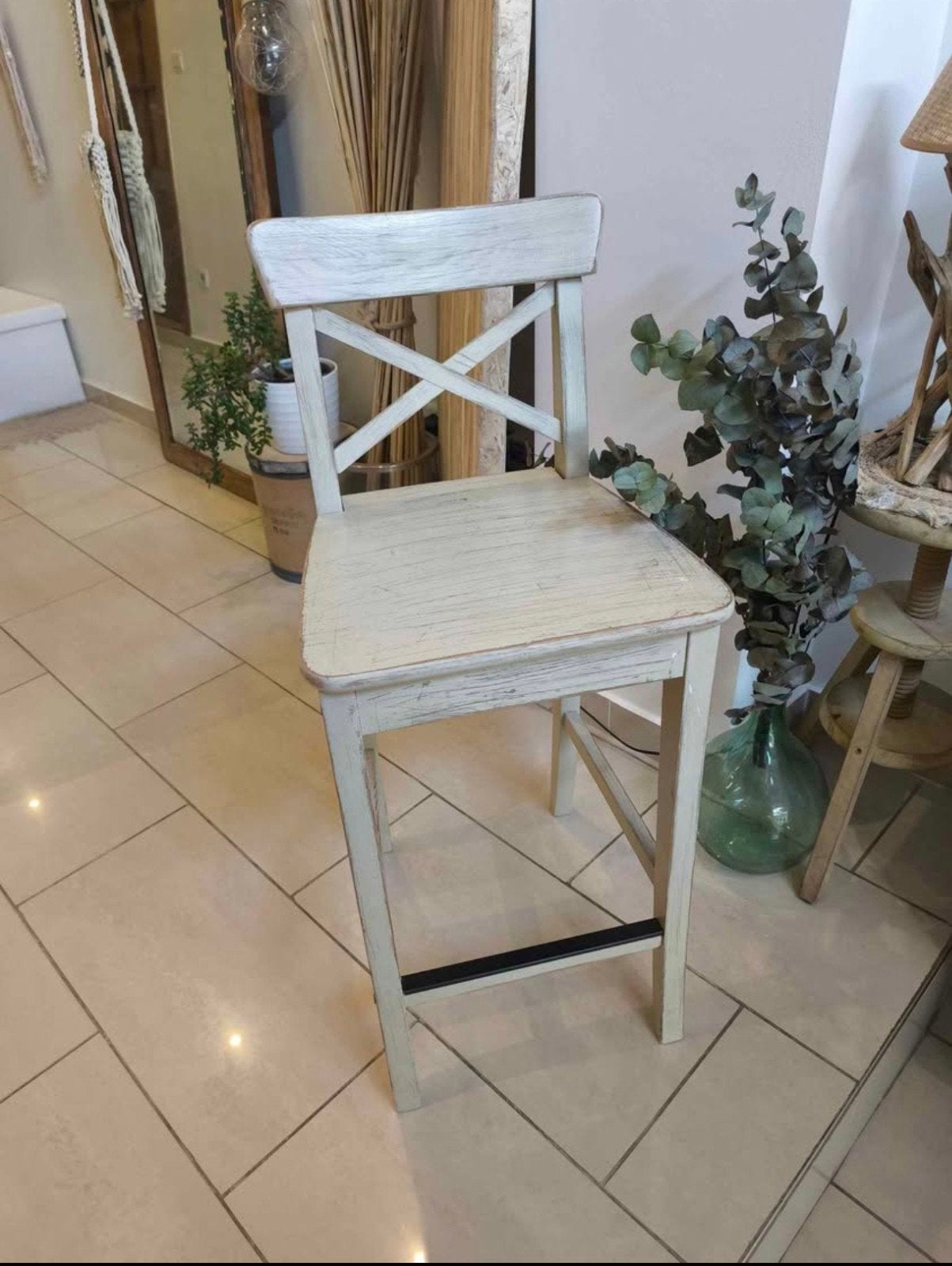 Chaise haute en bois, Maison & Meubles, Tabourets de bar, Enlèvement, Bois