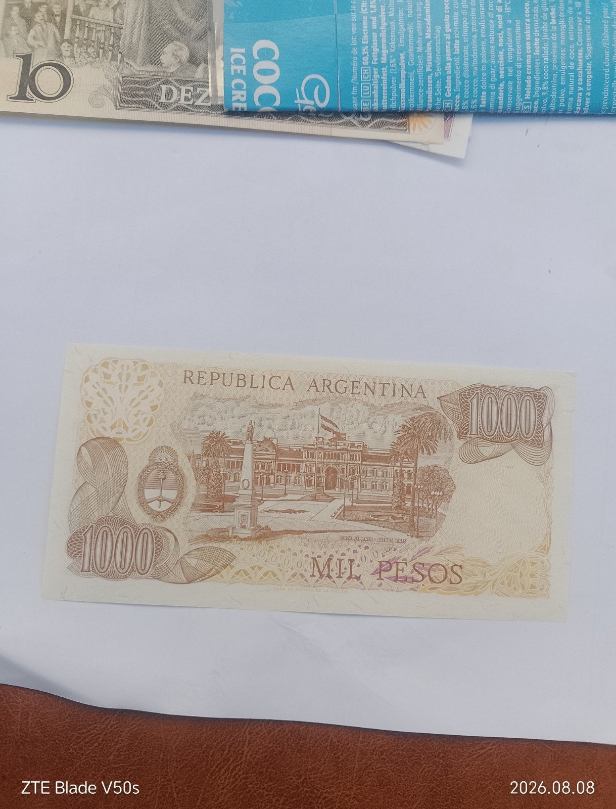 Billet argentin « 1000 pesos », Enlèvement ou Envoi