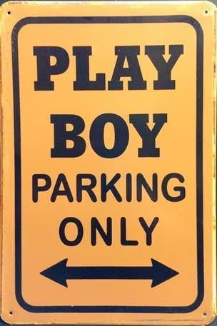 Metalen rusty-old wandplaat Playboy Parking Only, Verzamelen, Ophalen of Verzenden, Nieuw, Reclamebord