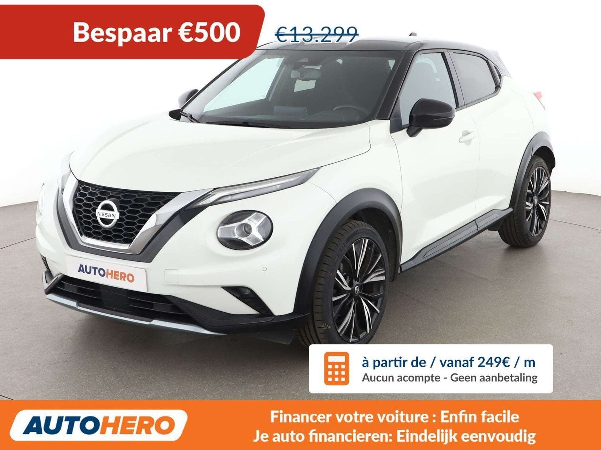 Nissan Juke 1.0 DIG-T N-Design (bj 2021, automaat), Stof, Gebruikt, Wit, 5 zetels