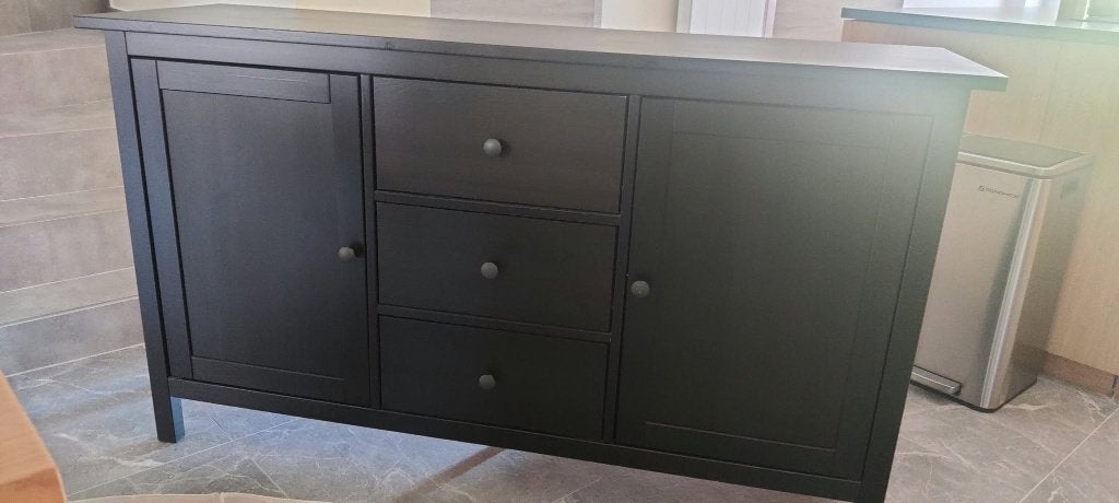 Commode noire, Maison & Meubles, Landelijk of loft, Comme neuf, 100 à 150 cm, Enlèvement