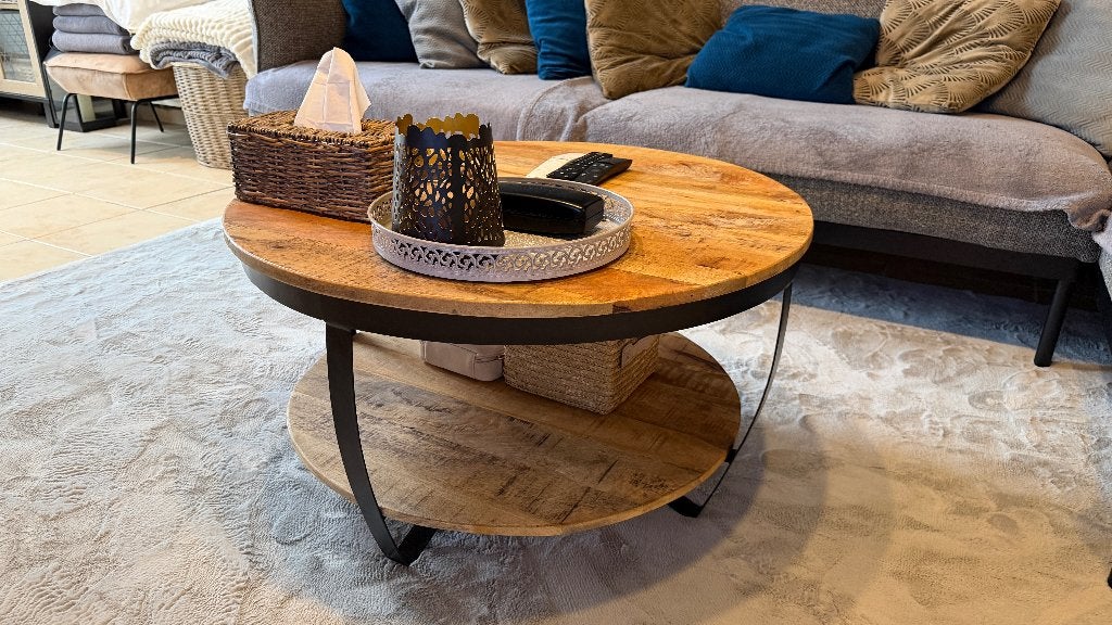 salontafel mangohout, Huis en Inrichting, Tafels | Salontafels, 50 tot 100 cm, 50 tot 100 cm, Zo goed als nieuw, 5 – 50