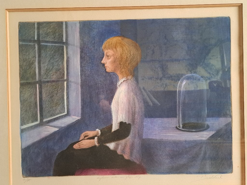 Ets, Antiek en Kunst, Ophalen, Ets, Genummerd