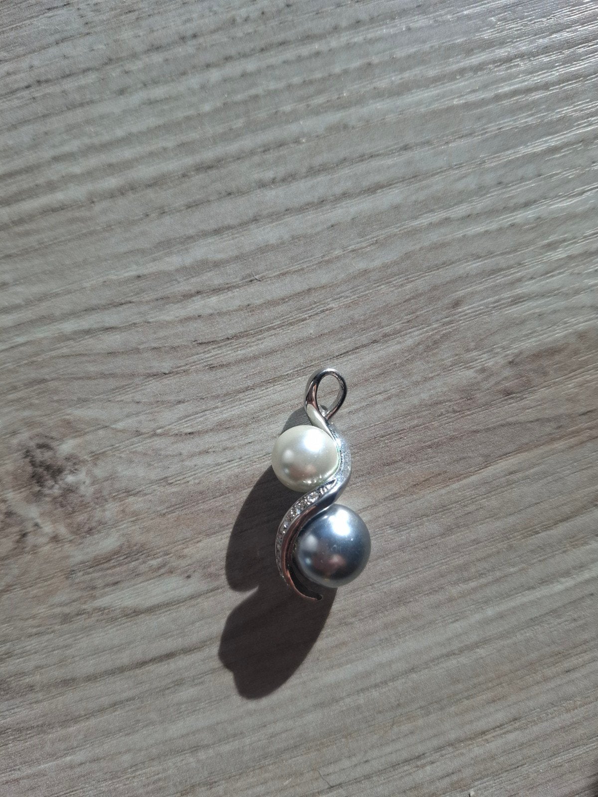 ketting hanger parels uit Mallorca, Enlèvement, Gris, Argent