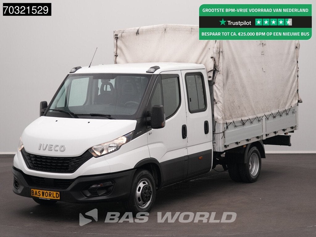 Iveco Daily 35C14 Dubbel Cabine Open Laadbak Huif Dubbelluch, Achat, Euro 6, Entreprise, Boîte manuelle
