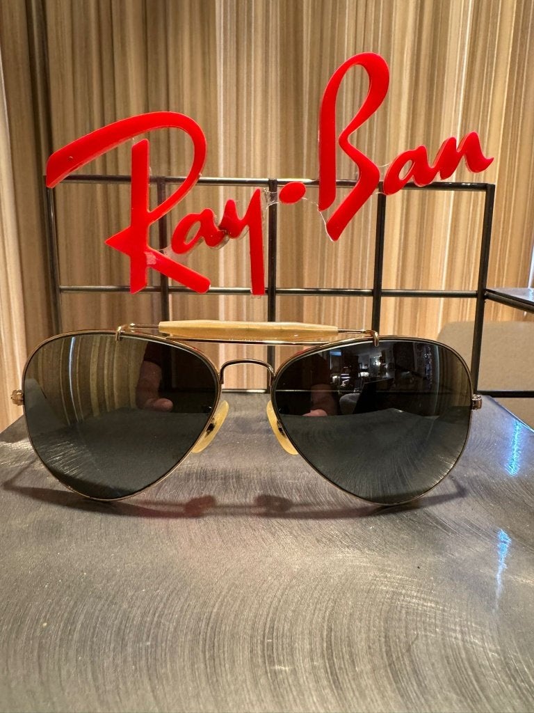 Zeldzame Vintage Ray-Ban Outdoorsman 58 Double Gradient O67, Gebruikt, Zonnebril, Overige kleuren, Ophalen of Verzenden