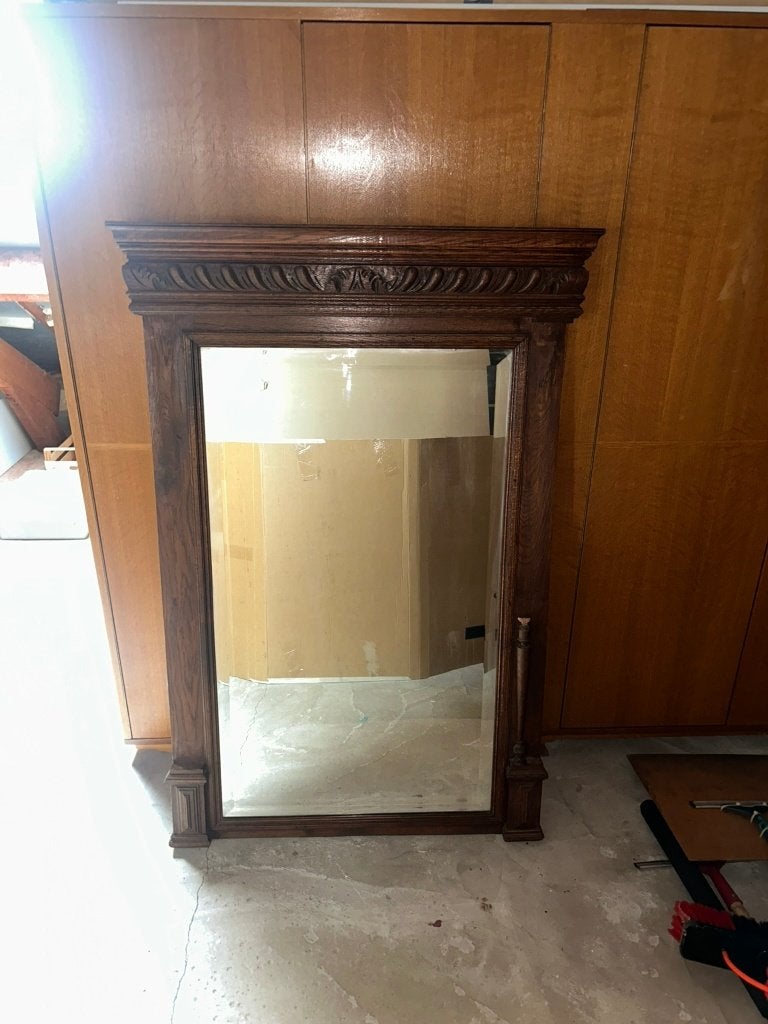 Grote oude spiegel, Huis en Inrichting, Woonaccessoires | Spiegels, Ophalen, Gebruikt, 100 tot 150 cm, 75 tot 100 cm