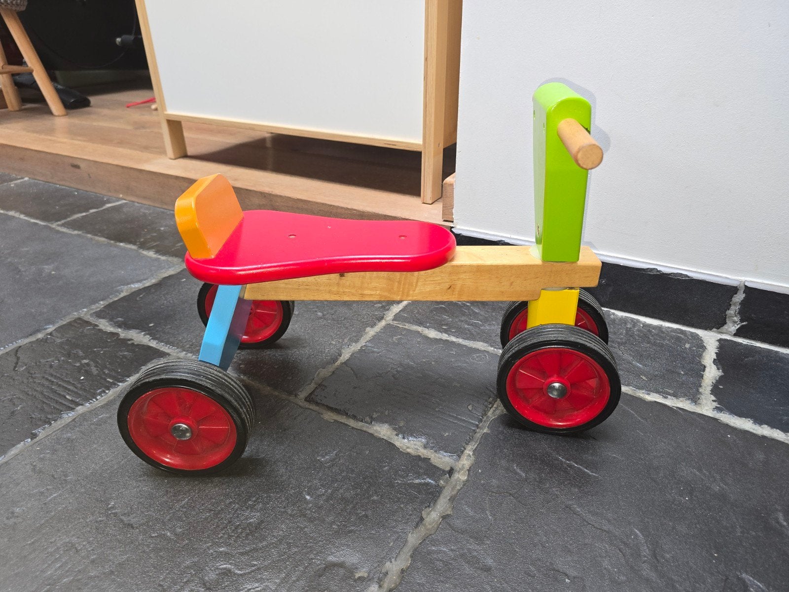 houten fietsje, Ophalen