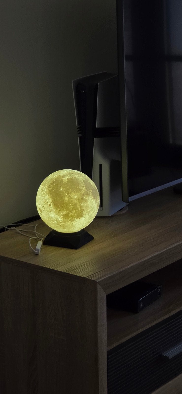 3D geprint maan nachtlampje, Ophalen of Verzenden
