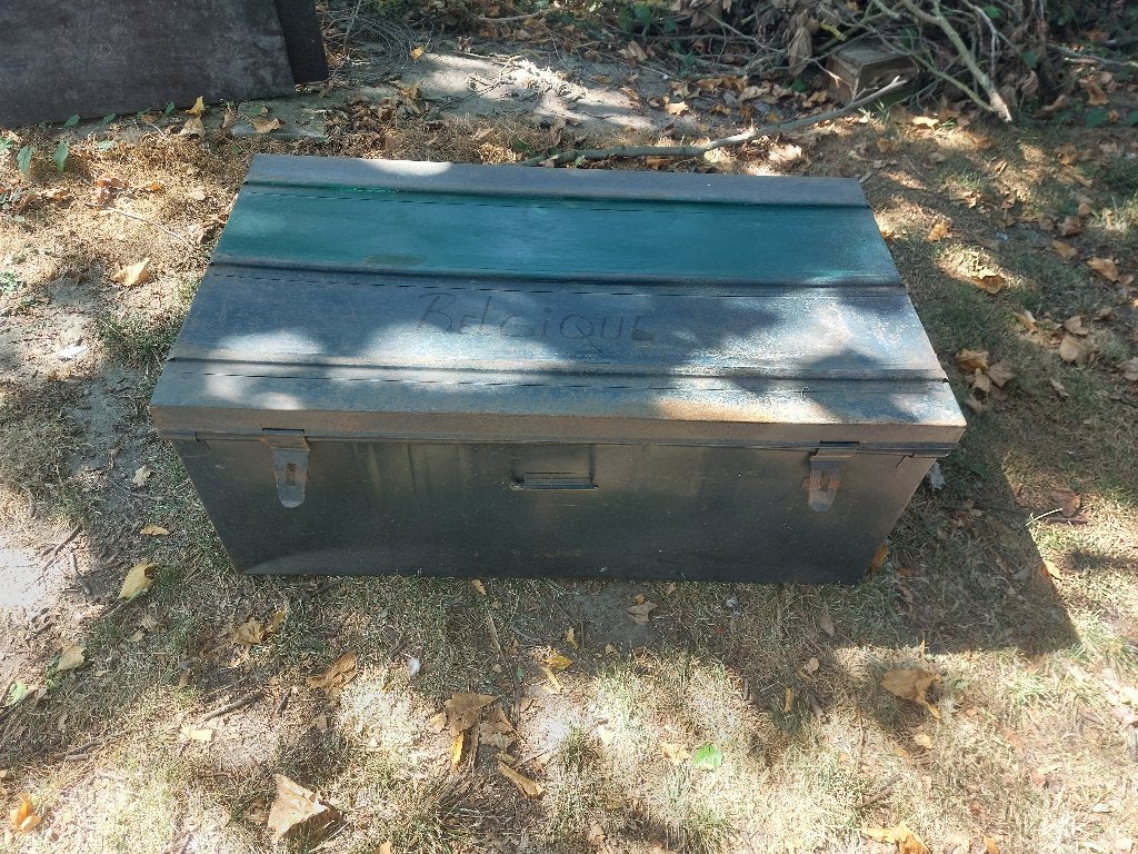 Grande malle de rangement métallique en acier, Enlèvement, Utilisé