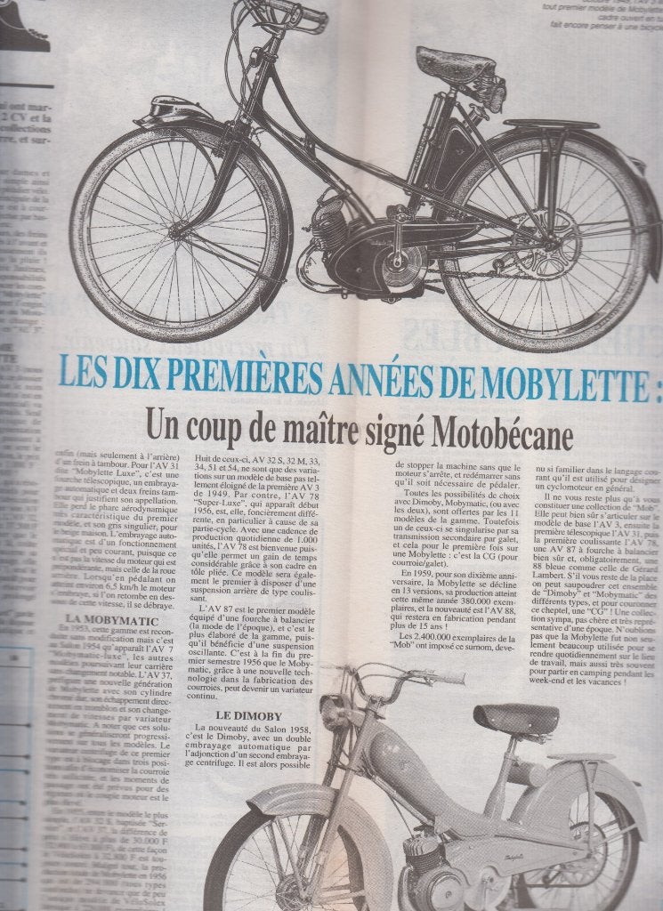 Cyclomoteurs Motobécane Mobylette les débuts collection, Verzenden, Gelezen