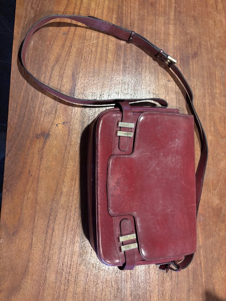 Vintage handtas Delvaux, Handtassen en Accessoires, Ophalen of Verzenden, Gebruikt, Rood, Handtas