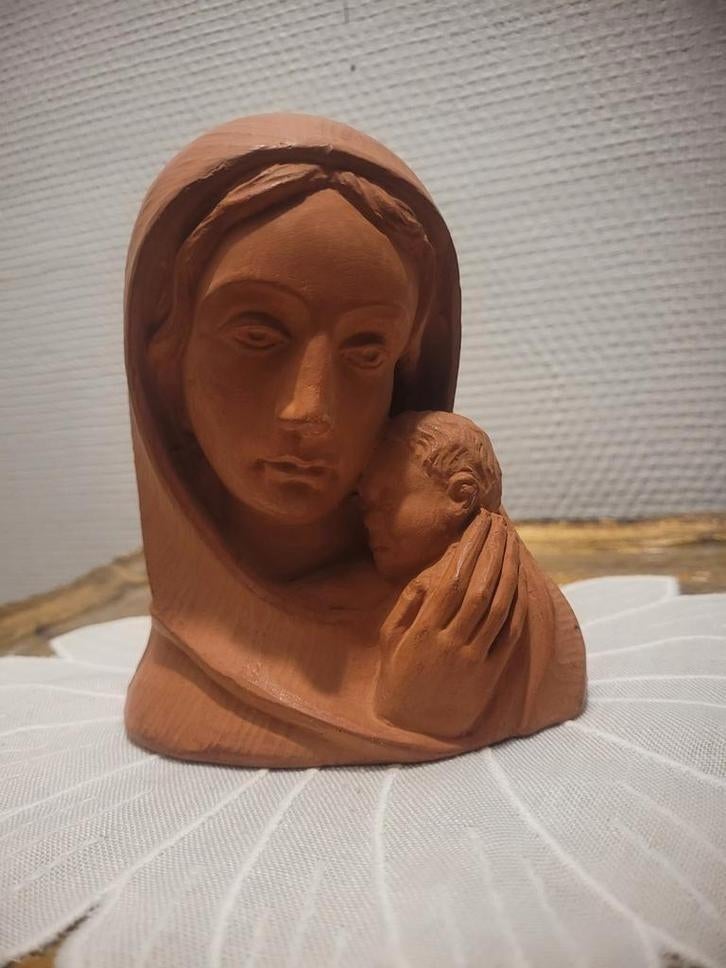 Terracotta Madonna gesigneerd Antheunis, Antiek en Kunst, Ophalen of Verzenden