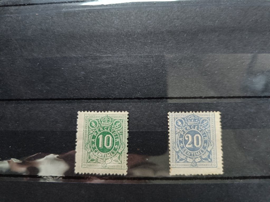 takszegels nr 1+2, Verzenden, Spoor van plakker