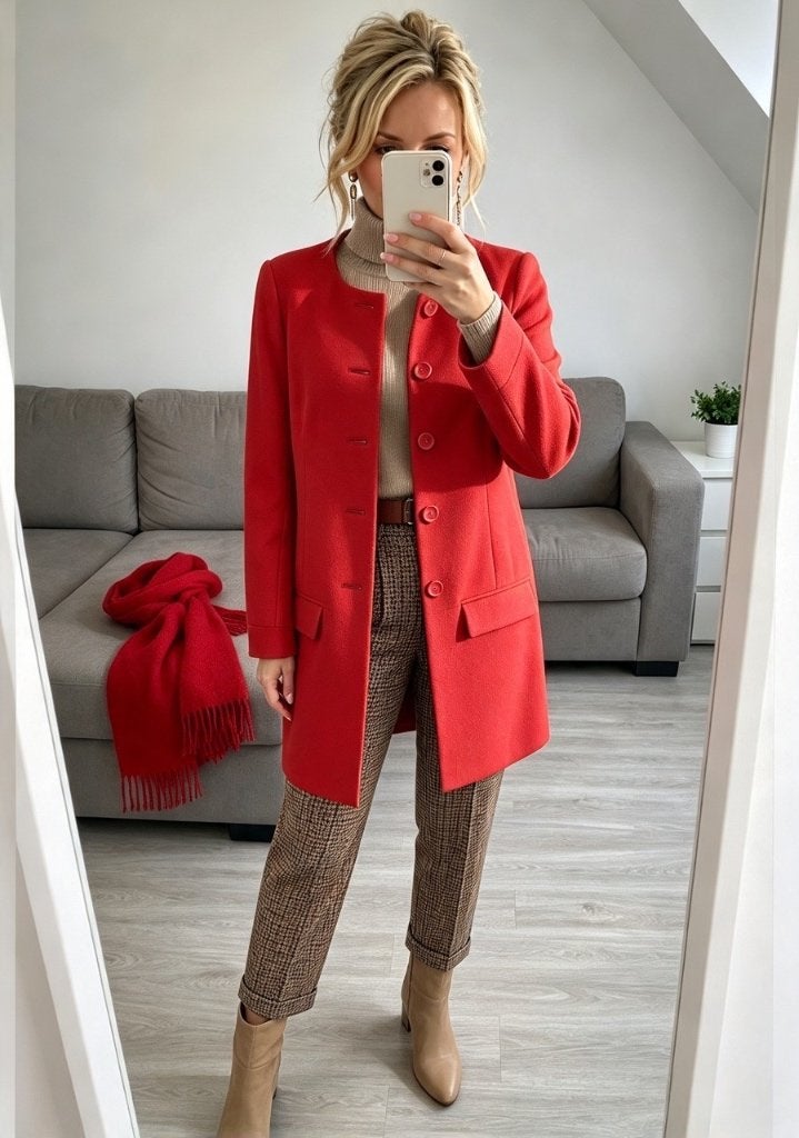 Jas maat 46, Kleding | Dames, Verzenden, Maat 46/48 (XL) of groter, Rood