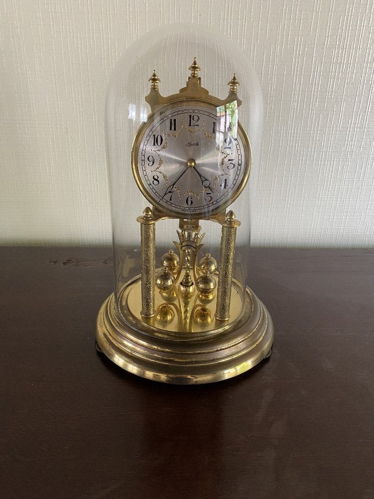Horloge sous cloche de verre, Vintage, Enlèvement, Utilisé, Horloge de table