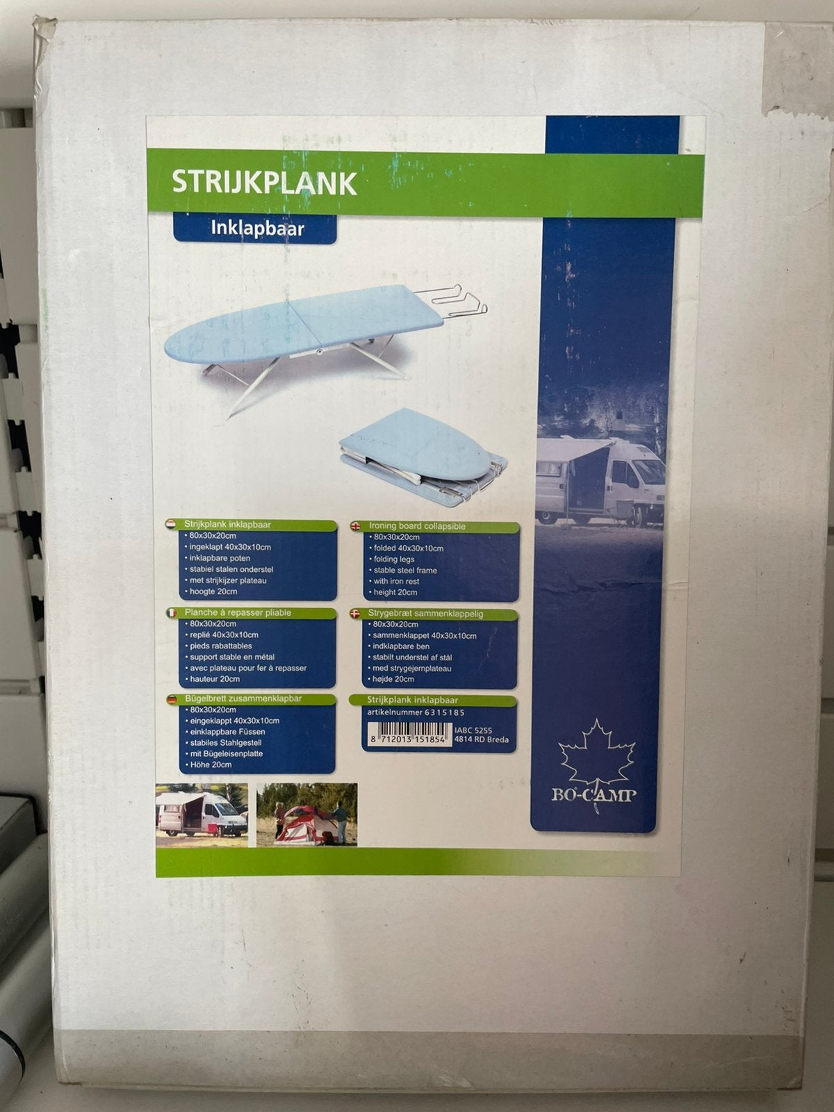 Bo-Camp Inklapbare Strijkplank, Caravans en Kamperen, Ophalen, Zo goed als nieuw