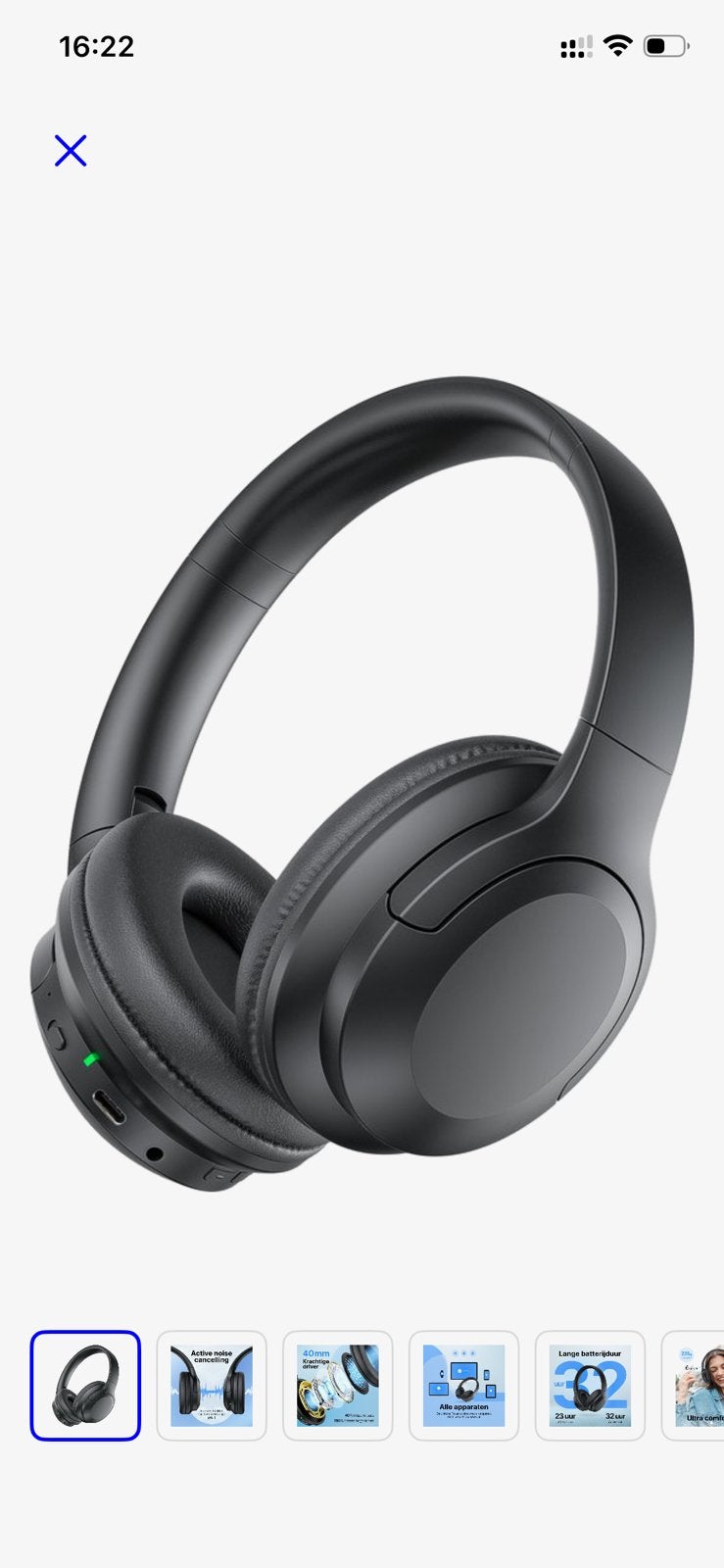 Unitone Focus Koptelefoon Draadloos - Active Noise Cancellin, Overige merken, Bluetooth, Ophalen of Verzenden, Zo goed als nieuw