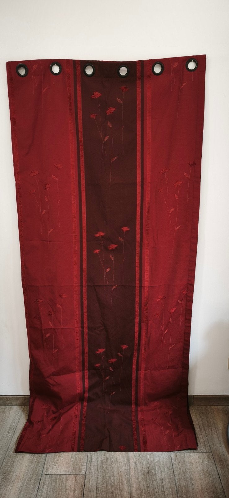 tenture occultante, Rouge, 200 cm, 230 cm, Raccourcissable
