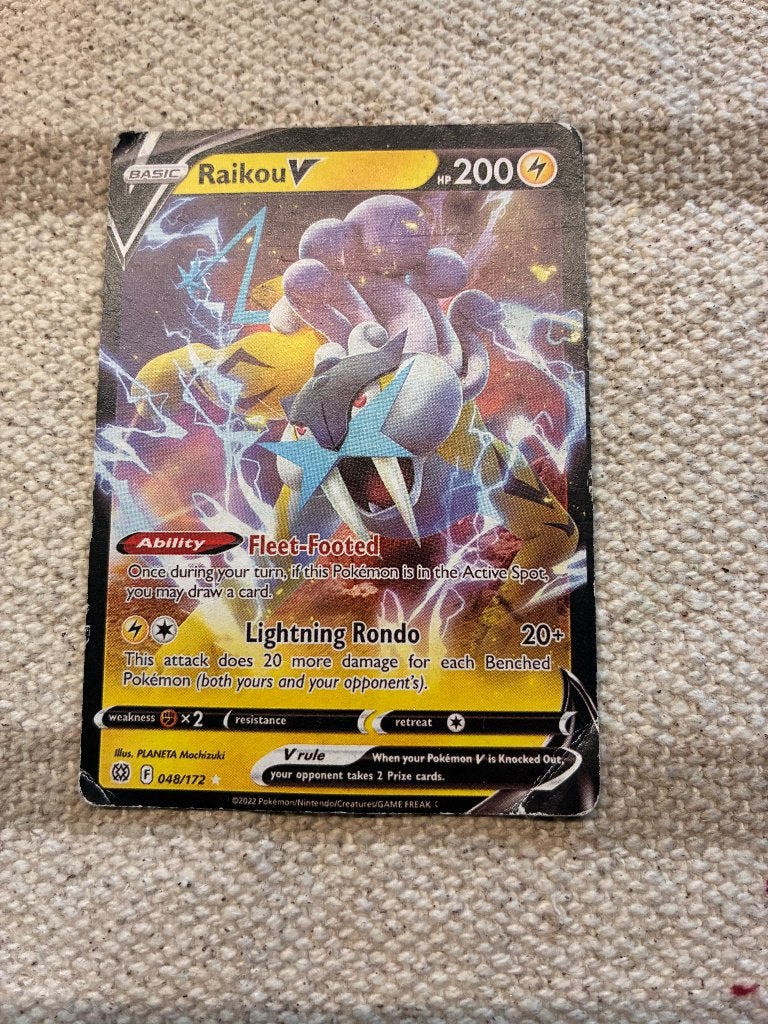 Raikou Pokemon Card, Ophalen of Verzenden, Gebruikt, Losse kaart