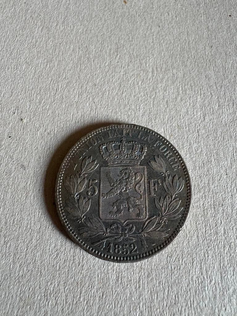 5 Francs 1852 België, Zilver, Ophalen of Verzenden, Losse munt, Zilver