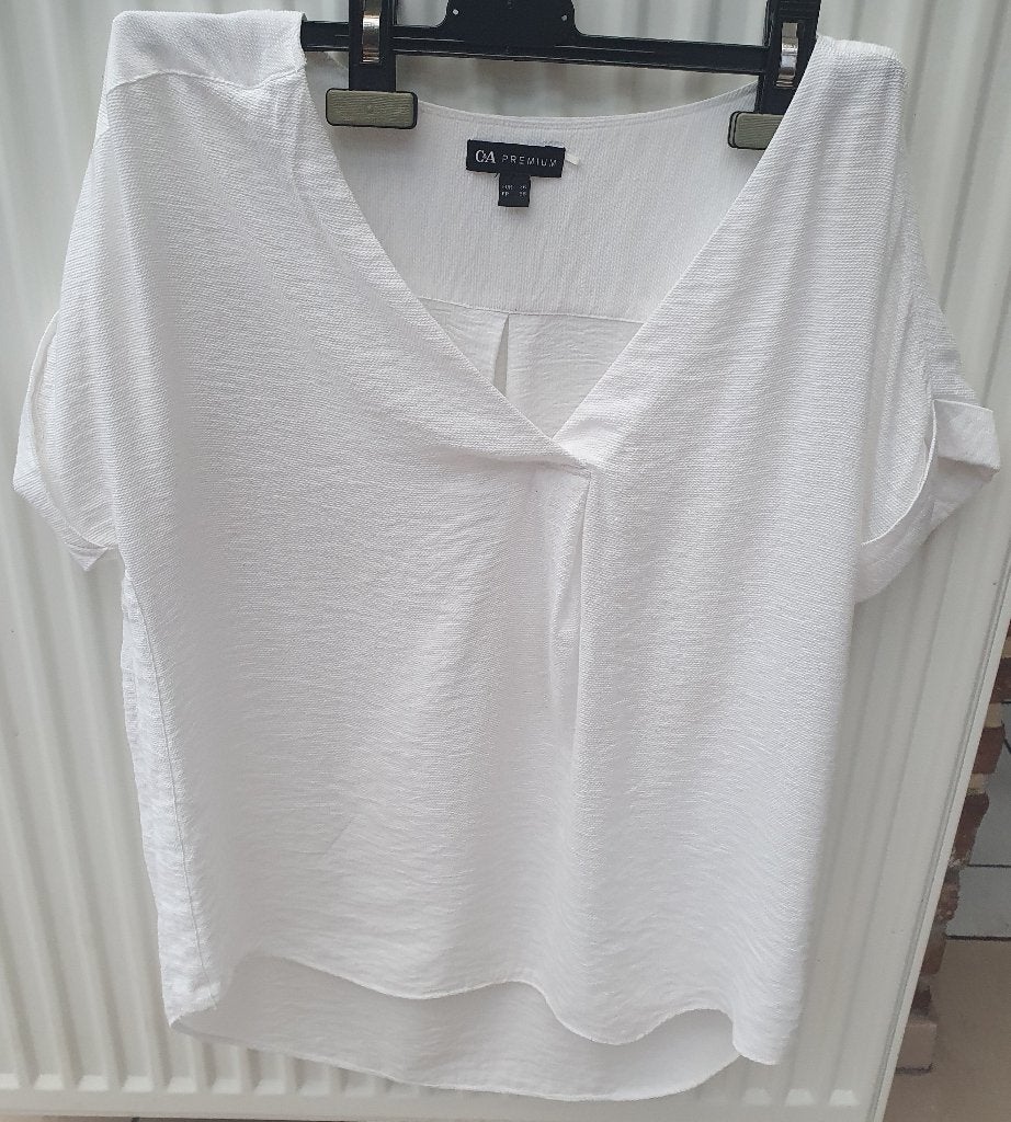 Witte blouse van C&A maat 36, Kleding | Dames, Blouses en Tunieken, Wit, Ophalen of Verzenden, Maat 36 (S), Gedragen