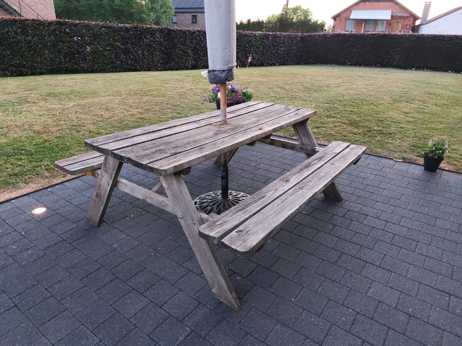 Table de pique-nique, Jardin & Terrasse, Utilisé, Rectangulaire, Bois, Pliant