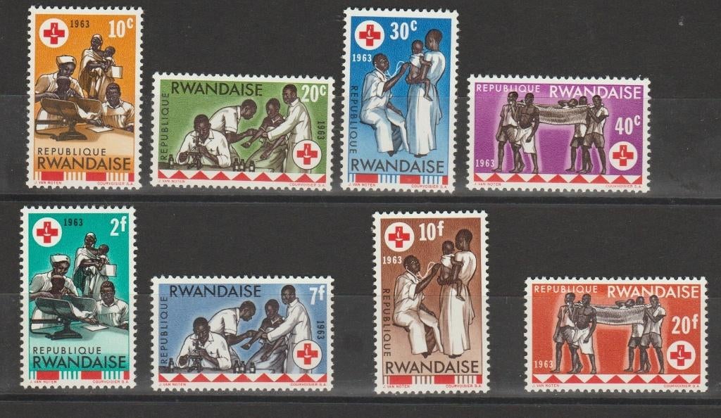 Rwanda 1963 100e verjaring Rode Kruis **, Postzegels en Munten, Postzegels | Afrika, Postfris, Overige landen, Ophalen of Verzenden