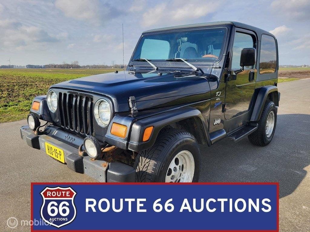 Jeep Wrangler TJ 4.0 Sport | 1998 | Route 66 Auctions, Autos, Jeep, Achat, Entreprise, Boîte manuelle