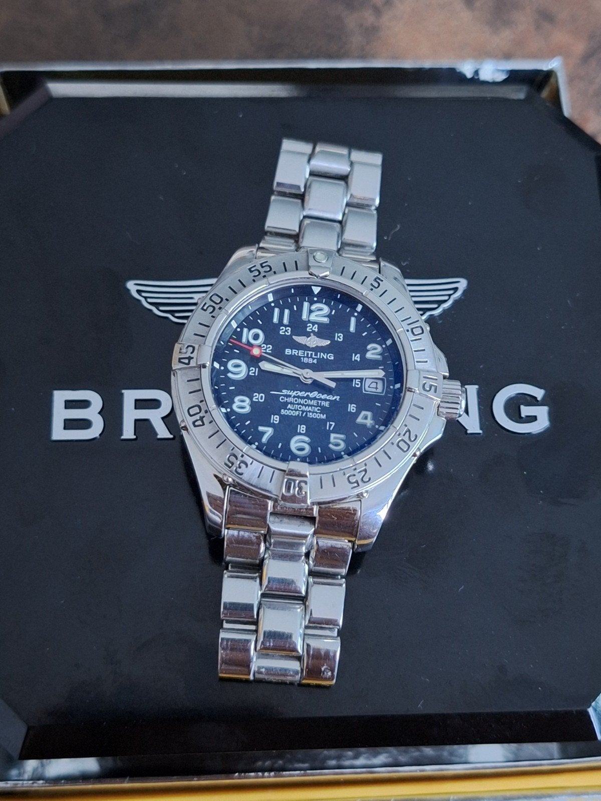 Breitling Superocean Automatic 42mm (A17360) – Full Set, Handtassen en Accessoires, Horloges | Heren, Ophalen of Verzenden, Staal