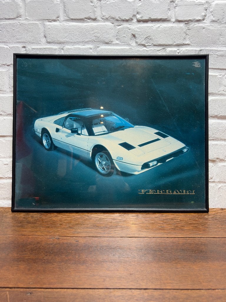 Mooie ingelijste Ferrari 308 GTS poster, Verzamelen, Foto's en Prenten, Zo goed als nieuw, Prent, Overige onderwerpen, 1980 tot heden