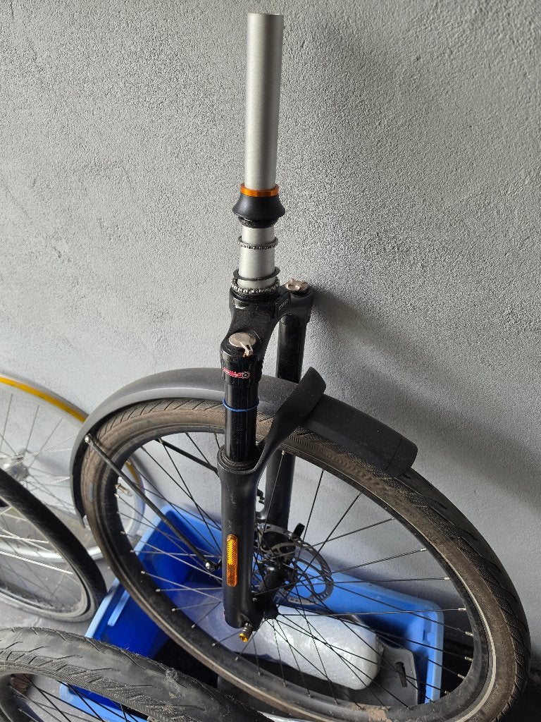 Roue avant de vélo électrique avec fourche, Enlèvement ou Envoi, Elektrische fiets, Comme neuf, Aluminium
