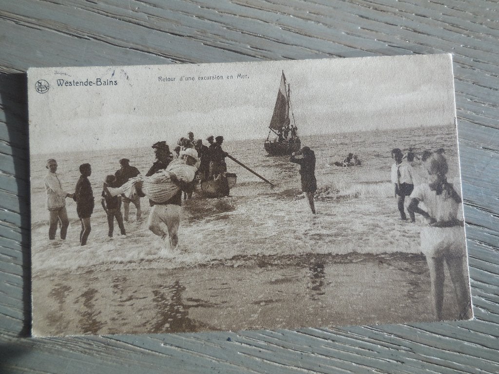 postkaart Westende, Collections, Enlèvement ou Envoi, 1920 à 1940, Affranchie, Flandre Occidentale