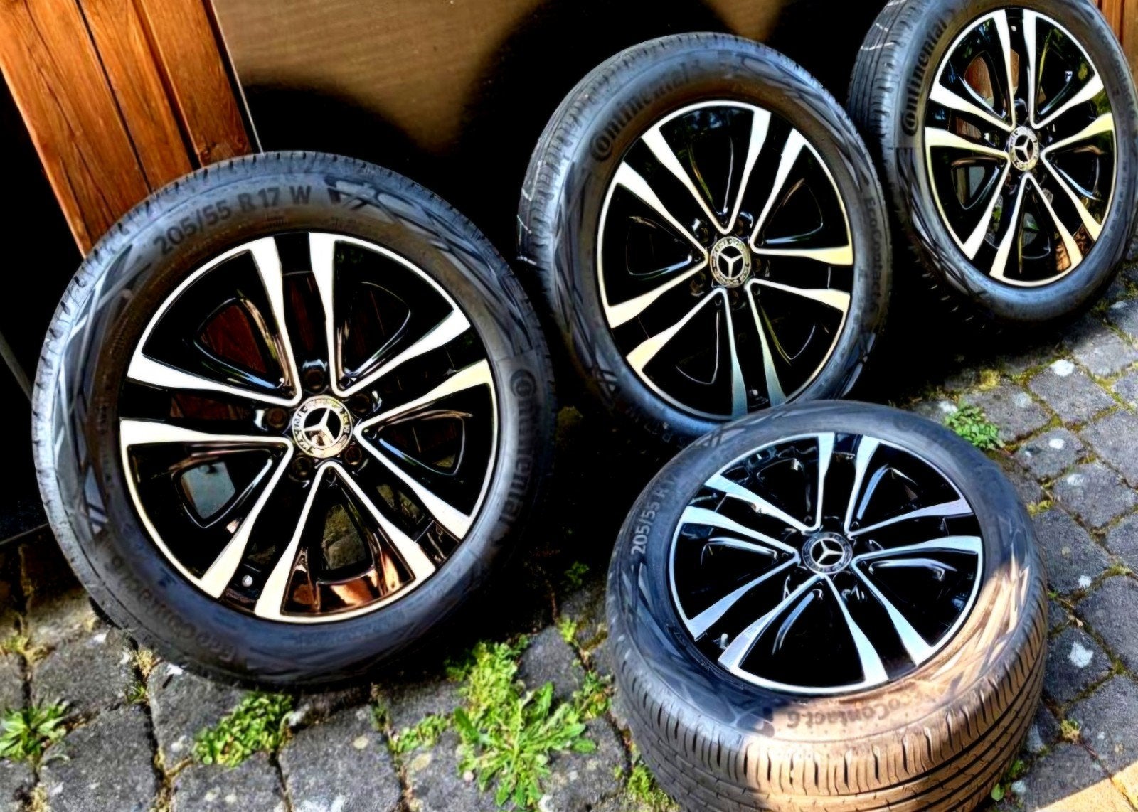 Jantes Mercedes Originales + Pneus Été 205/55, Autos : Pièces & Accessoires, Pneus & Jantes, Pneu(s), Pneus été, Enlèvement