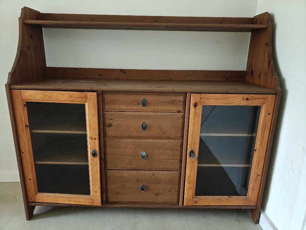 Bruin eiken dressoirkast, Huis en Inrichting, Kasten | Dressoirs, Ophalen, Kersenhout, Zo goed als nieuw, 25 tot 50 cm