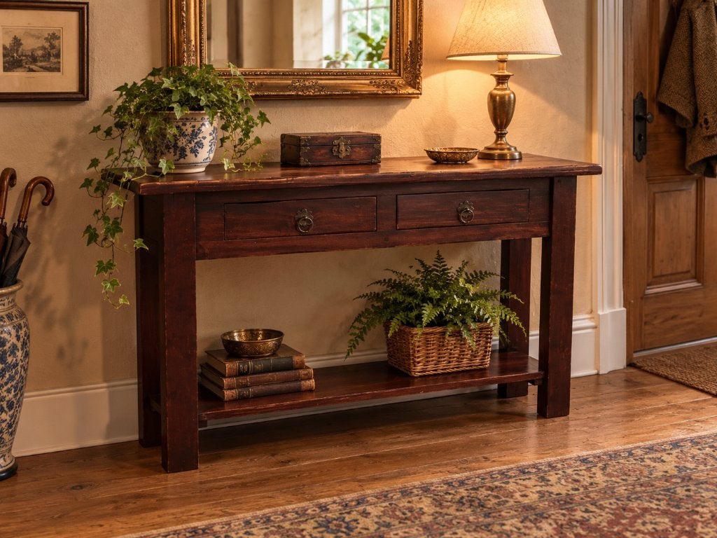 Prachtige Aziatische acacia houten sidetable. Levering., 100 à 150 cm, 25 à 50 cm, Enlèvement, Utilisé