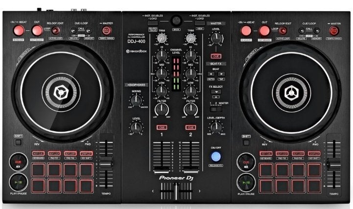 Pioneer DJ tafel DDJ400+koptelefoon+2 actieve boxen, Musique & Instruments, Enlèvement, Comme neuf, Pioneer