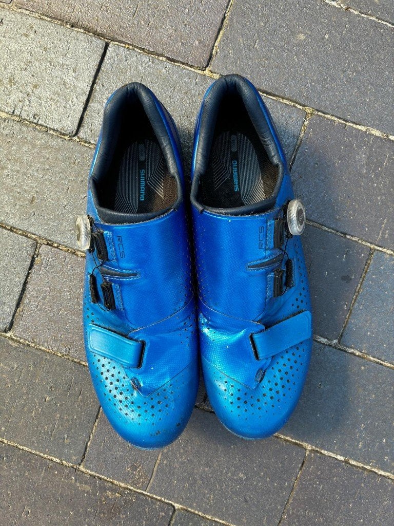 Koersschoenen shimano rc5 blauw M44, Fietsen en Brommers, Ophalen of Verzenden