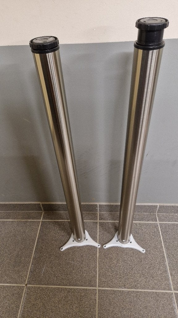 2 Pieds inox réglable, Maison & Meubles, Enlèvement ou Envoi, Rond, 50 à 100 cm, Comme neuf