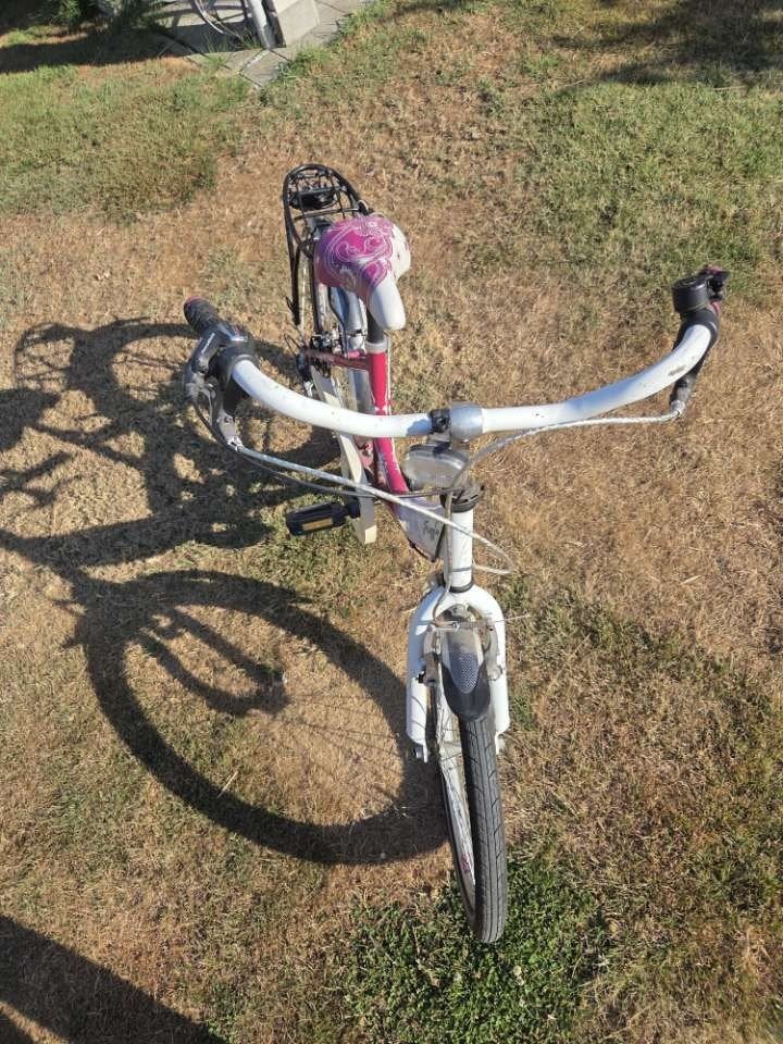 Meisjesfiets wit en roze, Vélos & Vélomoteurs, Vélos | Tricycles, Enlèvement