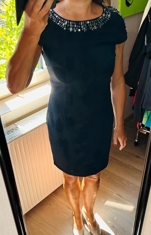 Donkerblauw kleedje K-Design, Kleding | Dames, Maat 38/40 (M), Blauw, Ophalen of Verzenden, Boven de knie