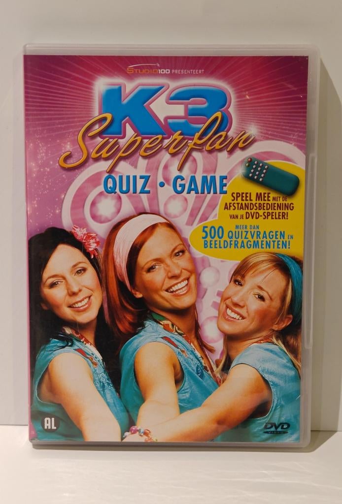 K3 Superfan Quiz Game Interactieve DVD Quiz > 500 vragen, Cd's en Dvd's, Dvd's | Kinderen en Jeugd, Zo goed als nieuw, Educatief