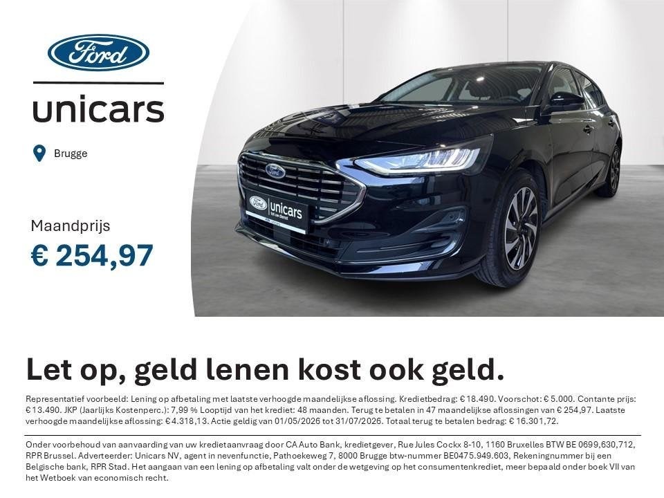 Ford Focus 1.0i EcoBoost MHEV 114kW Titanium X, Auto's, Ford, Bedrijf, Te koop, Focus, Adaptive Cruise Control, Airbags, Airconditioning