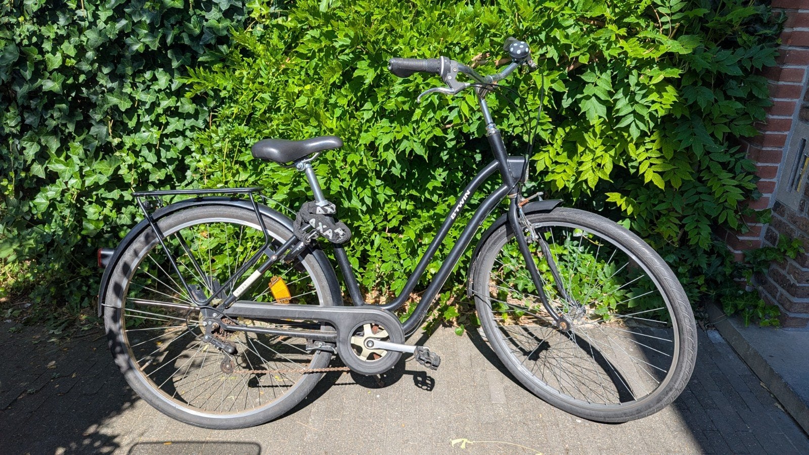 Elops 500 dames stadsfiets met AXA slot, Fietsen en Brommers, Ophalen, Gebruikt, Velgrem, Versnellingen